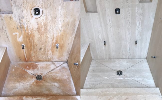 Travertine Shower Professional Cleaning